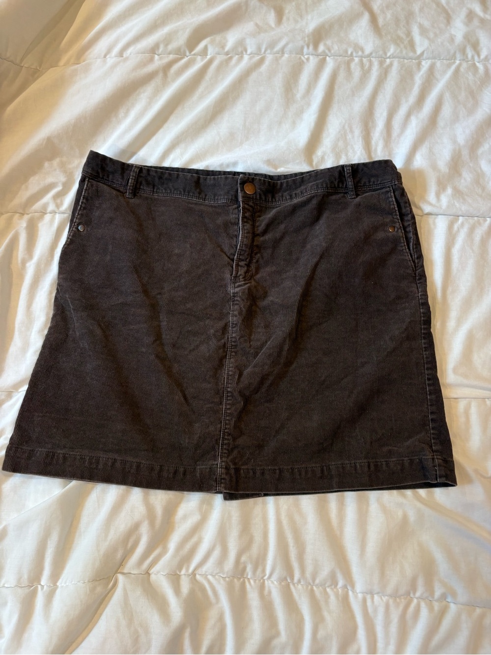 Brown Women's Corduroy A-Line Skirt